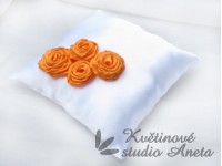 Polštářek na prstýnky oranžové růžičky...