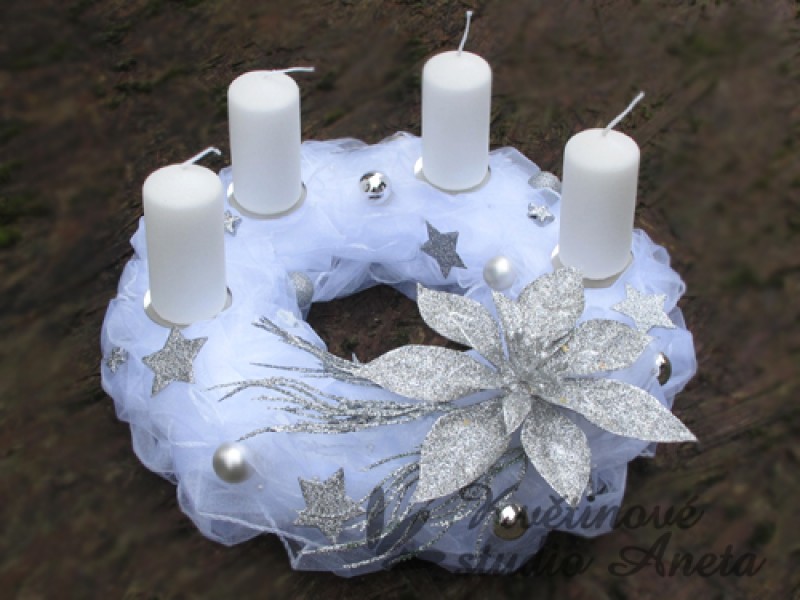 Adventni Venec Soft Snehove Bily