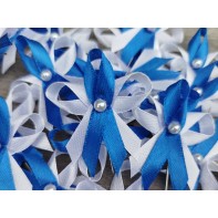 Vývazek, svatební mašlička trojitá modrá ...