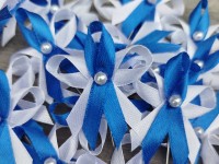 Vývazek, svatební mašlička trojitá modrá královsky... Vývazek, svatební mašlička trojitá modrá královsky...