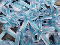 Vývazek, svatební mašlička na myrtu bílá+modrá satén... Vývazek, svatební mašlička na myrtu bílá+modrá satén...