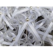 Vývazek, svatební mašlička na myrtu bílá šifon+satén