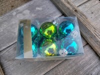 Ozdoby  tyrkysovo zelený mix 12ks/4cm... Ozdoby  tyrkysovo zelený mix 12ks/4cm...