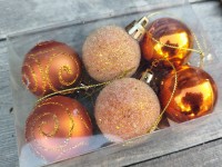 Vánoční ozdoby oranžové 6ks...