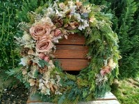 Dušičkový věnec 65cm béžový...