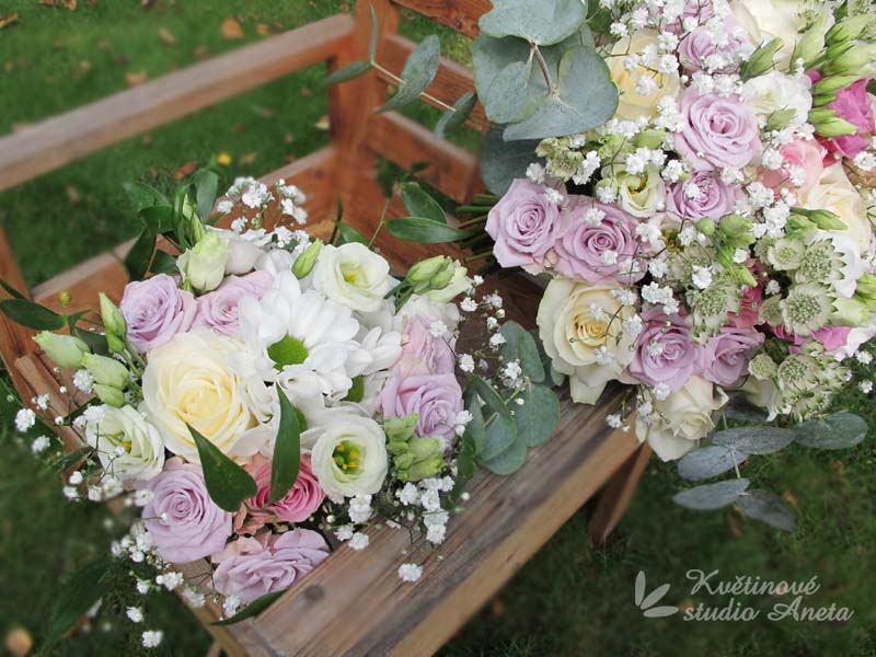 Svatební kytice "Pastel Roses"