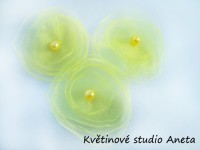 Květinka šifonová žlutá z organzy...