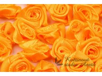 Látková růžička 10mm oranžovo žlutá...