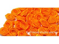 Látková růžička 15mm oranžová...