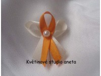 Vývazky, svatební mašličky na myrtu trojité smetanová + oran...