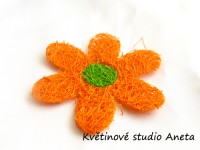 Sisalová kytička oranžová ...