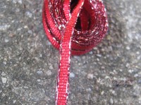 Stuha taftová červená 0,3cm s lurexem...
