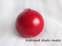 Svíce koule červená metal 6cm...