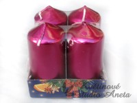 Svíčky adventní fuchsiové metal 6cm...