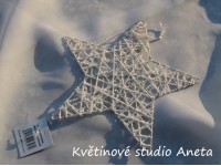 Hvězda třpytka bílá 19cm...