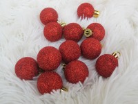 Ozdoby červené glitr sada 3cm/12ks...