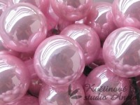 Baňka sklo light pink lesk na drátku 2,5cm...