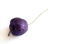 Jablíčko třpyt na drátku fialové tm. 2,8cm...