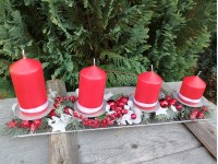 Adventní svícen rovný červený ...