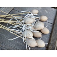 Vajíčka na špejli 12ks béžová/zlatá ...