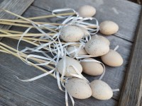 Vajíčka na špejli 12ks béžová/zlatá...