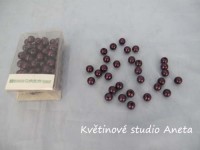 Korálky 8mm/144ks tmavě fialove...